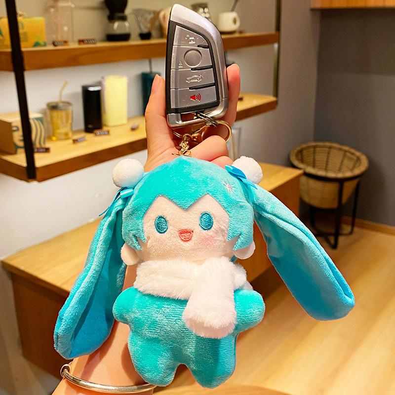 Miku Hatsune Plush Keychain Cute Anime Wallet Charm Creative Key Holder Couple Bag Accessory Small Gift For Fans
