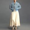 Women's Embroidered Daisy Cropped Bomber Jacket Long Sleeve Quilted Puffer Jackets Padded Coat Outerwear
