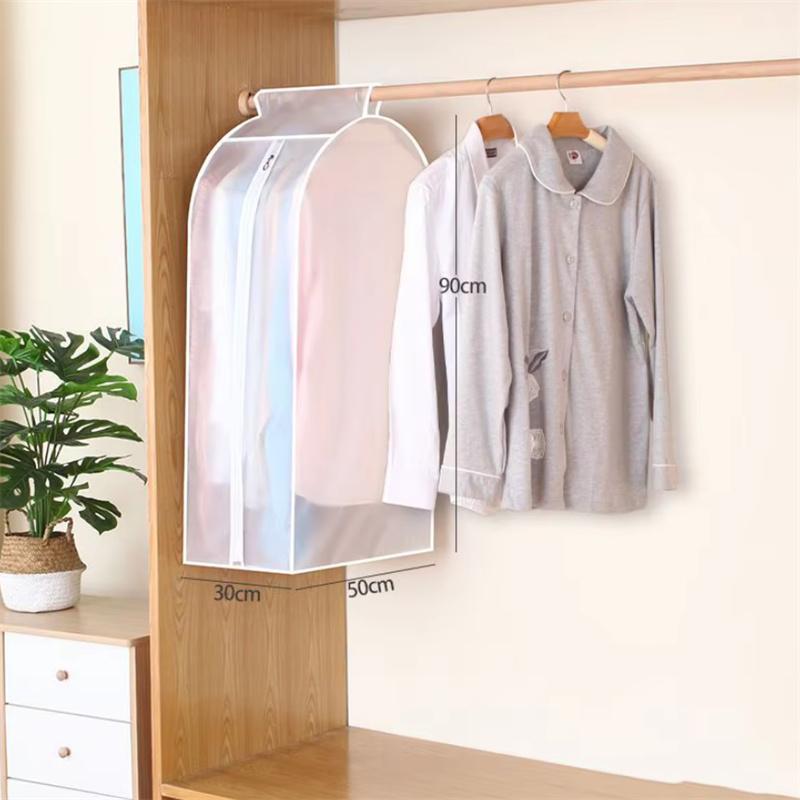 1 Pc PEVA Transparent Wardrobe Dust Cover Hanging Fully Enclosed Suit Dust-proof Cover Household Coat Down Jacket Hanging Bags