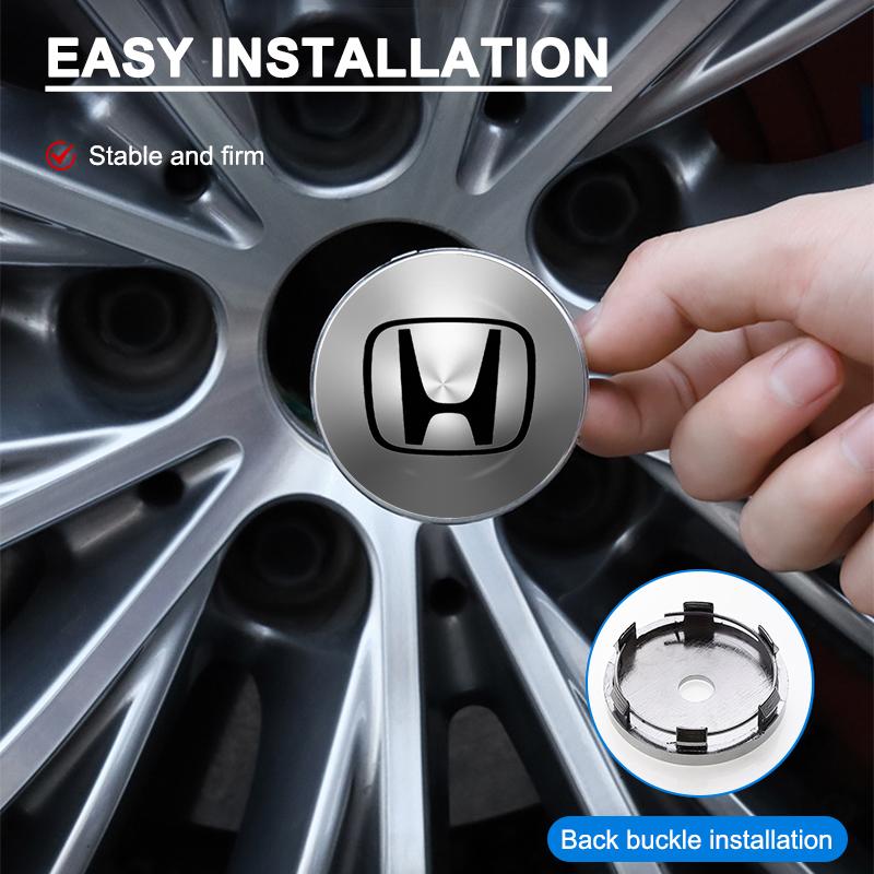 4 st 60 mm Bilhjul Navkapsel Bilaccessoarer För Honda Civic Accord Crider City XRV CRV HRV Inspire Fit Odyssey Envix