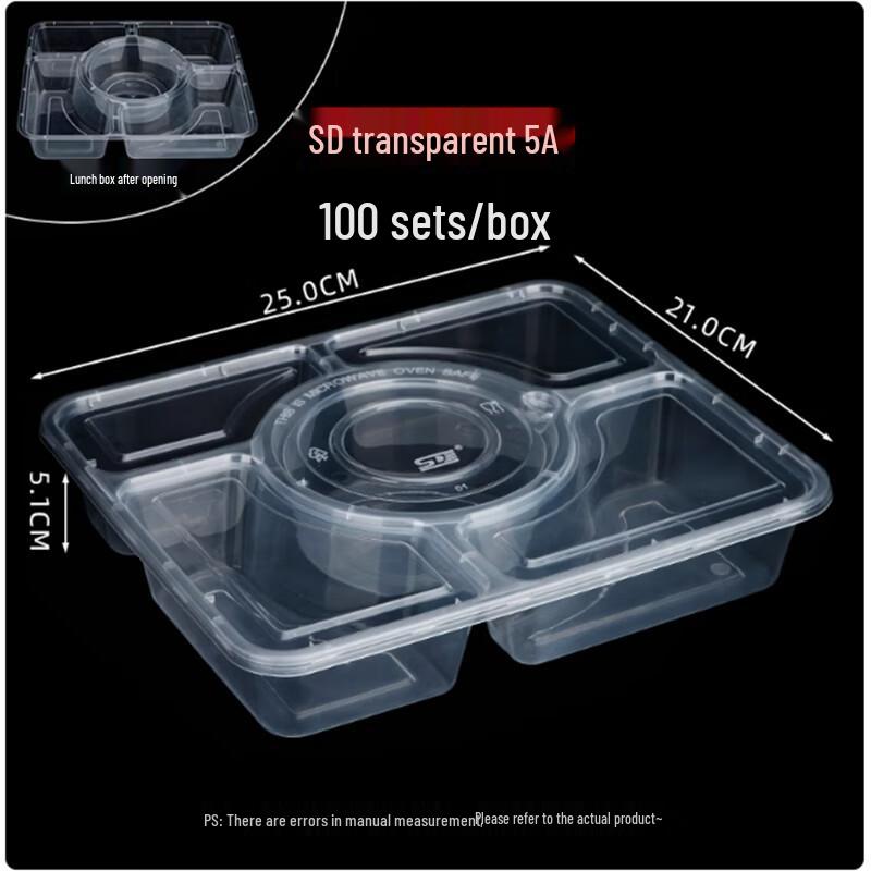 Disposable Rectangular Compartmented Takeaway Food Container