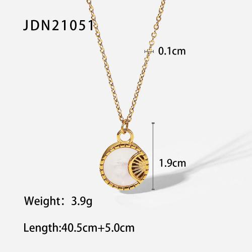 Youthway Stainless Steel Coin Pendant Necklace Autumn/Winter Metal Texture Pendant Waterproof Women'S Jewelry