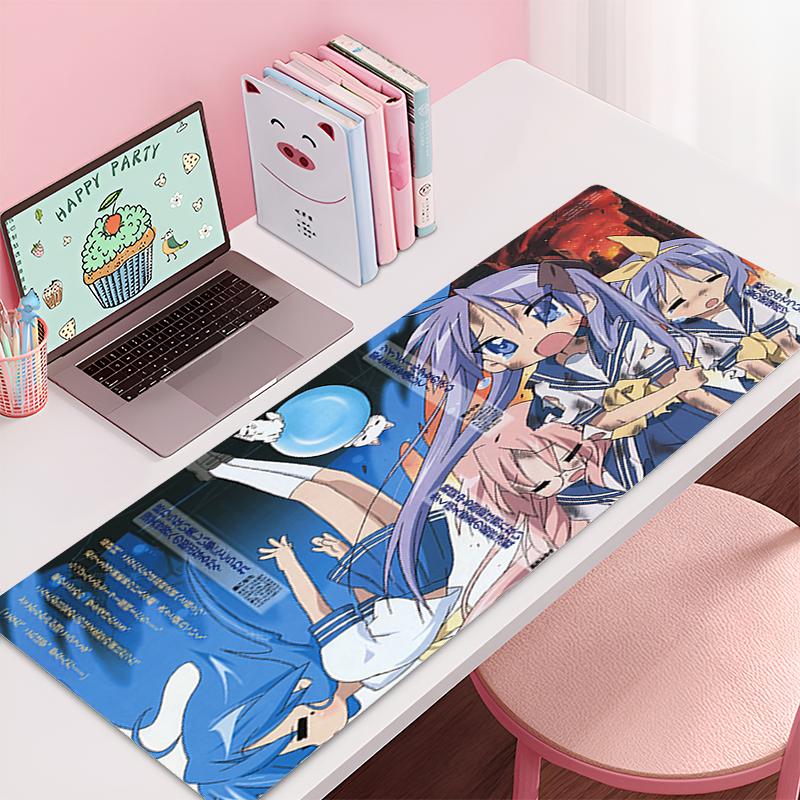 Anime Mouse Pad Large Gaming Laptop Accessories Deskmat Desk Protector Anime Konata Izumi Rubber Keyboard Mat Kawaii Mousepad