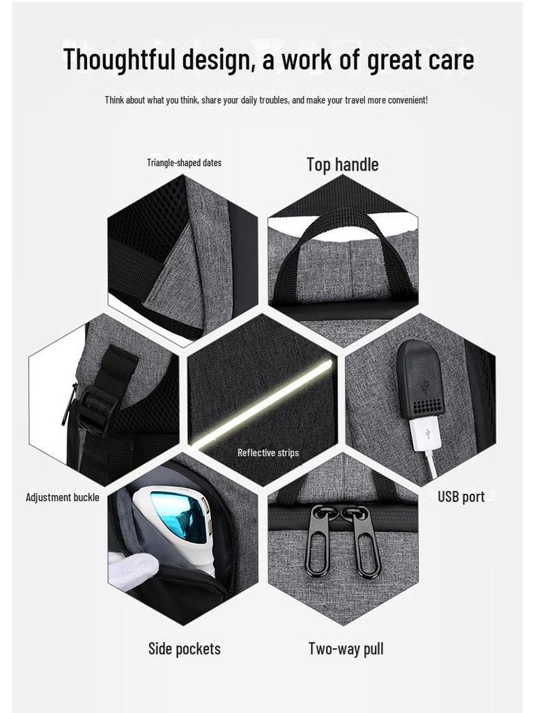 Multifunktionaler Business-Laptop-Rucksack für Herren mit USB-Ladeanschluss