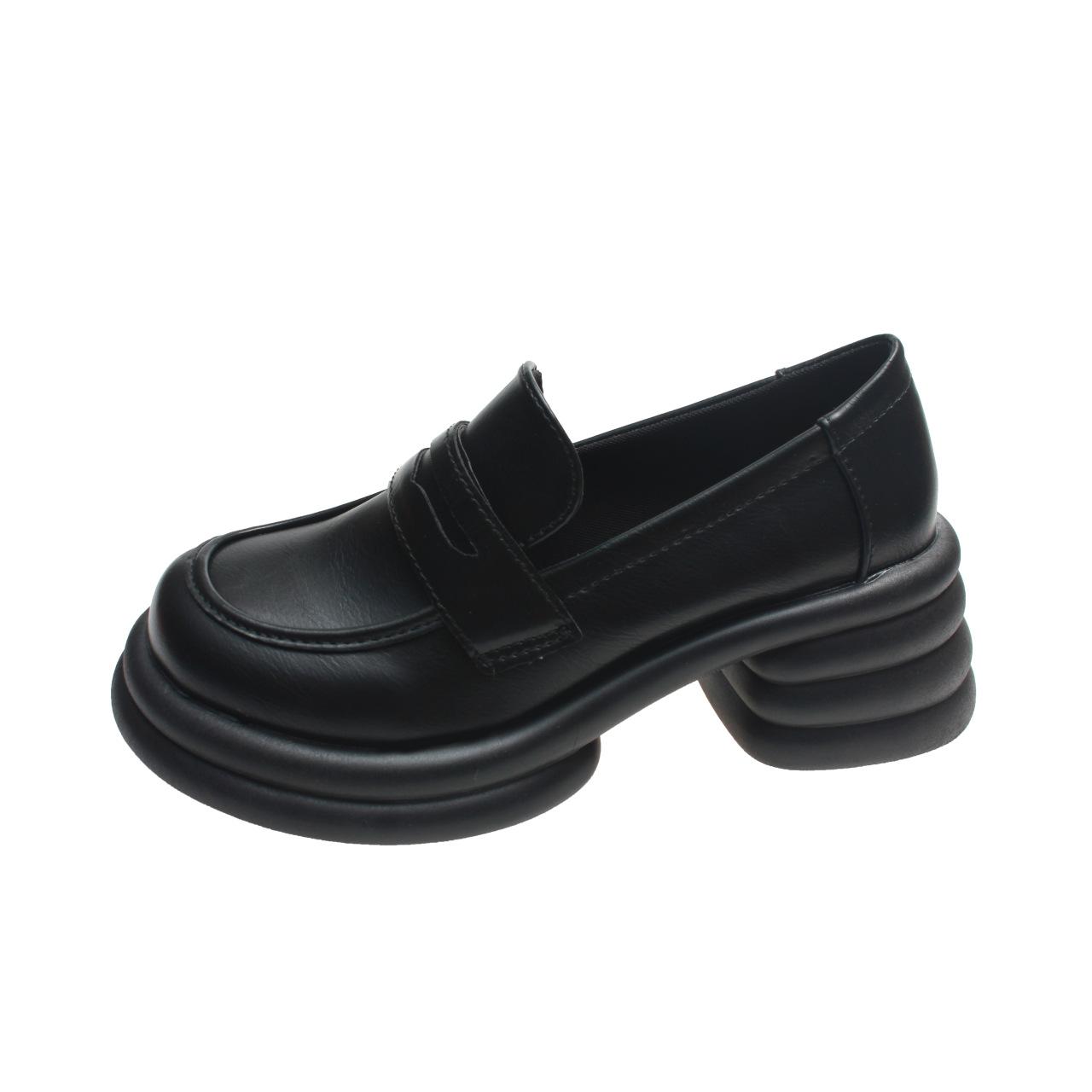 

Женские туфли из маленькой кожи на толстой подошве, новые повседневные туфли для ношения с юбкой осенью, ретро туфли-одинарки 40