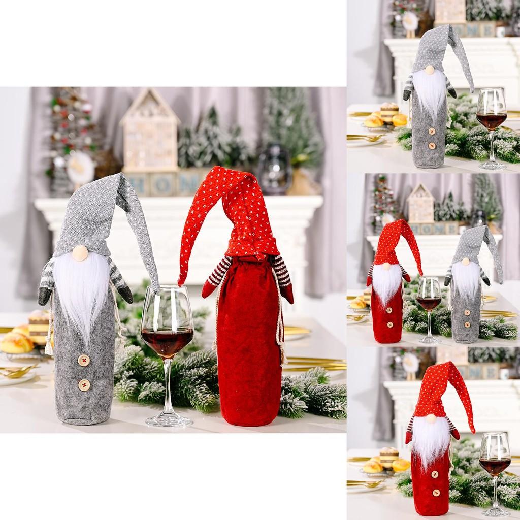 Festive Christmas Decoration Rudolph Wine Bottle Bag Set For Holiday Cheer And Joyful Gifting