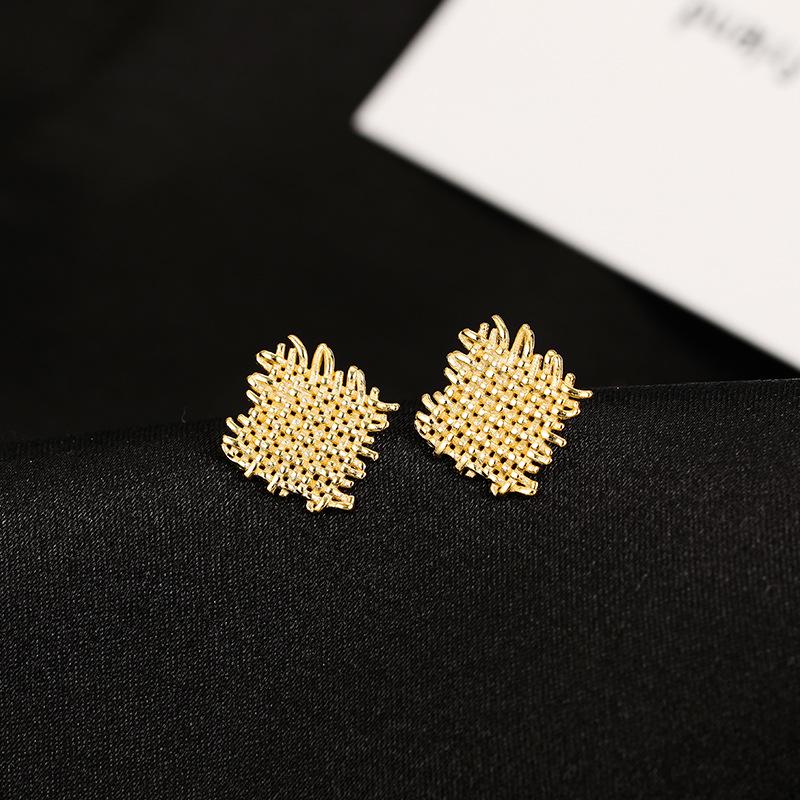 

Banyan Tree S925 Silver Rattan Weave Irregular Square Earrings for Women 925 Silver