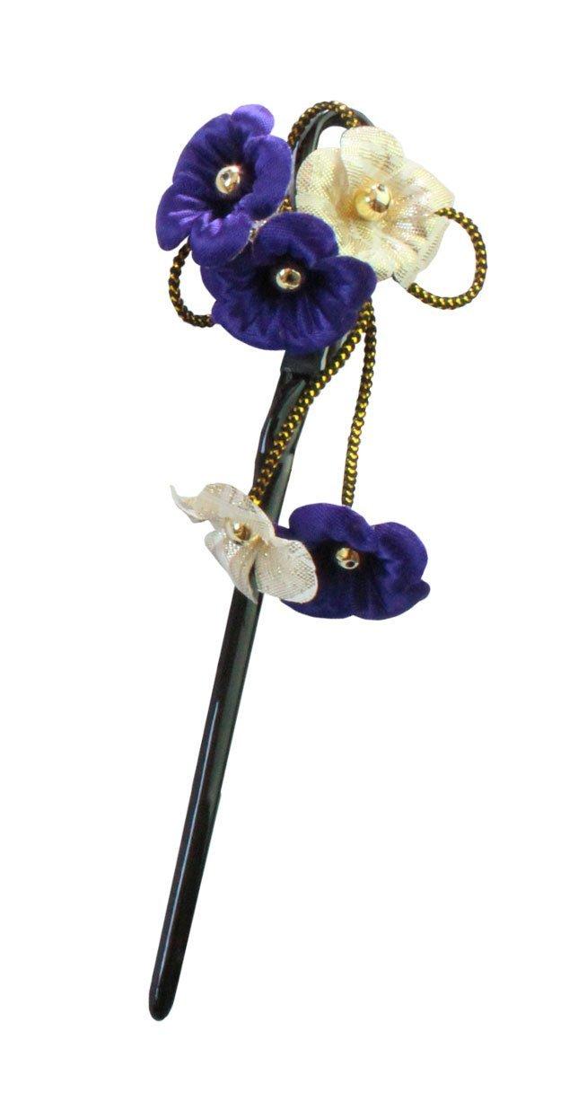 

Kamakura Kogei Morning Glory Flower Hairpin Plain Hair Ornament Purple [Kamakura Craft]