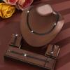 2022 Trendy Three-Piece Wedding Jewelry Set: Necklace, Stud Earrings, and Bracelet for Evening Parties
