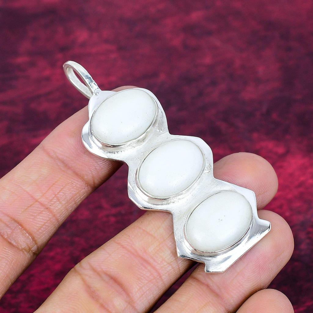 Pendentif en argent sterling massif 925 avec corail blanc, bijoux pendentif en pierres précieuses faits à la main, cadeaux pour femme, pendentif tout neuf