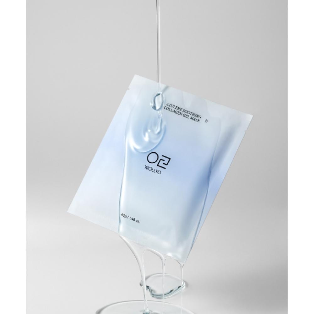 Wollyo Azulene Soothing Collagen Hydrogel Mask 42g 5 Sheets