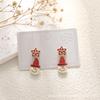 High-End Asymmetrical Rhinestone Christmas Cartoon Earrings for Women