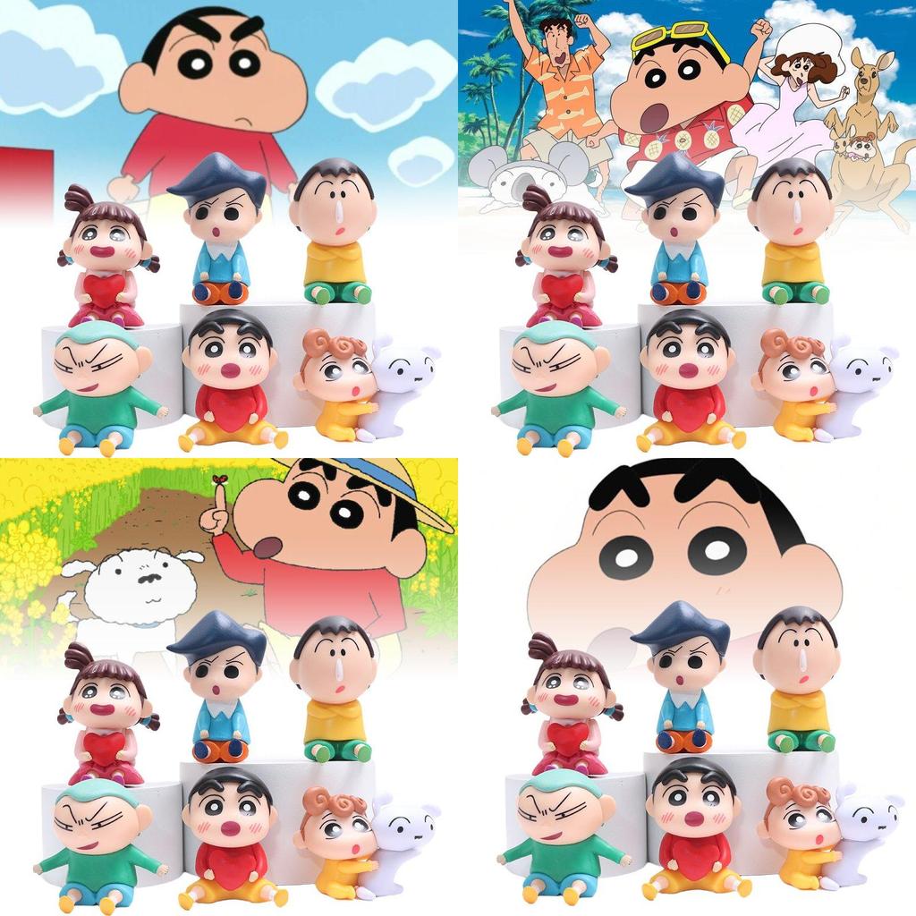 Adorable Pvc Sitting Crayon Shinchan Figure Collection With 6 Unique Designs