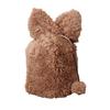 Memorial Workshop Hibiki Urn Cover, 5-inch, Fluffy, with Ears and Tail, Made of Boa Fabric, for Memorial Altars and Buddhist Altars (Brown)