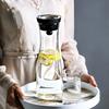 Glass Water Pitcher, Heat Resistant Cold Brew Jug with Lid, 800ml/1200ml/1500ml Large Iced Tea Carafe for Fridge
