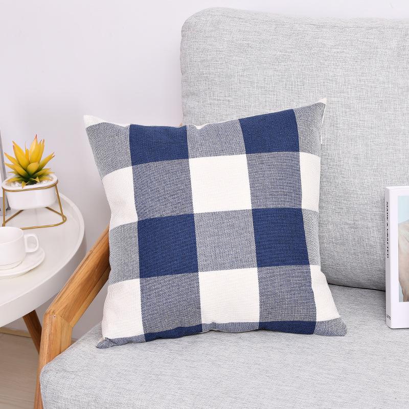 Linen Plaid Style Throw Pillow Cover - Hot-Selling Sofa Cushion Pillowcase