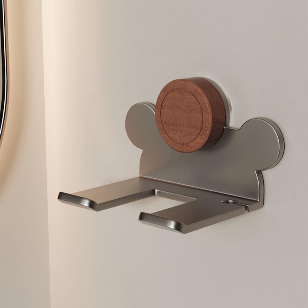 Wall Mounted Suction Cup Hair Dryer Holder Punch Free Blower Holder Hair Dryer Rack  Bathroom