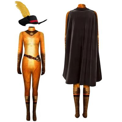 Kostým Kočka v botách pro děti Oblečení Kočičí hrdina Kombinéza s pláštěm Halloween Cosplay Hraní rolí Párty oblek
