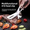 410 Stainless Steel Steak Clamp Multifunctional Food Clip for Barbecue, Pancakes, and Grilling