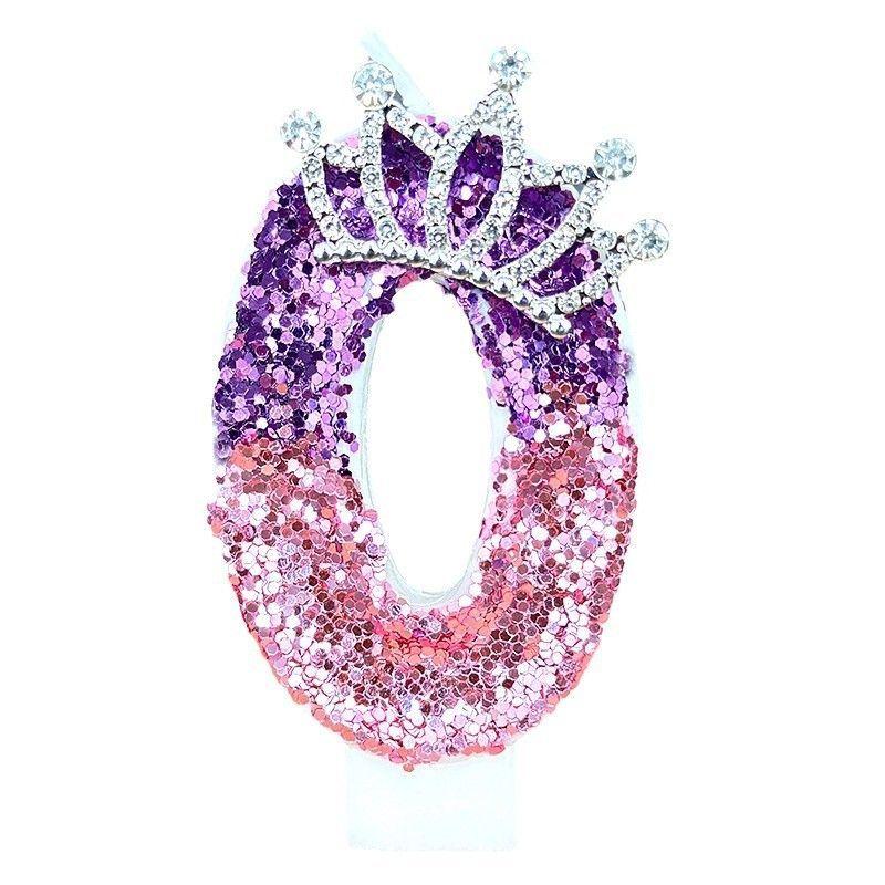 Color Changing Princess Crown Digital Birthday Candle,Celebrating Birthday Cake Plugin Candle Decoration Cake Decorating Supplie