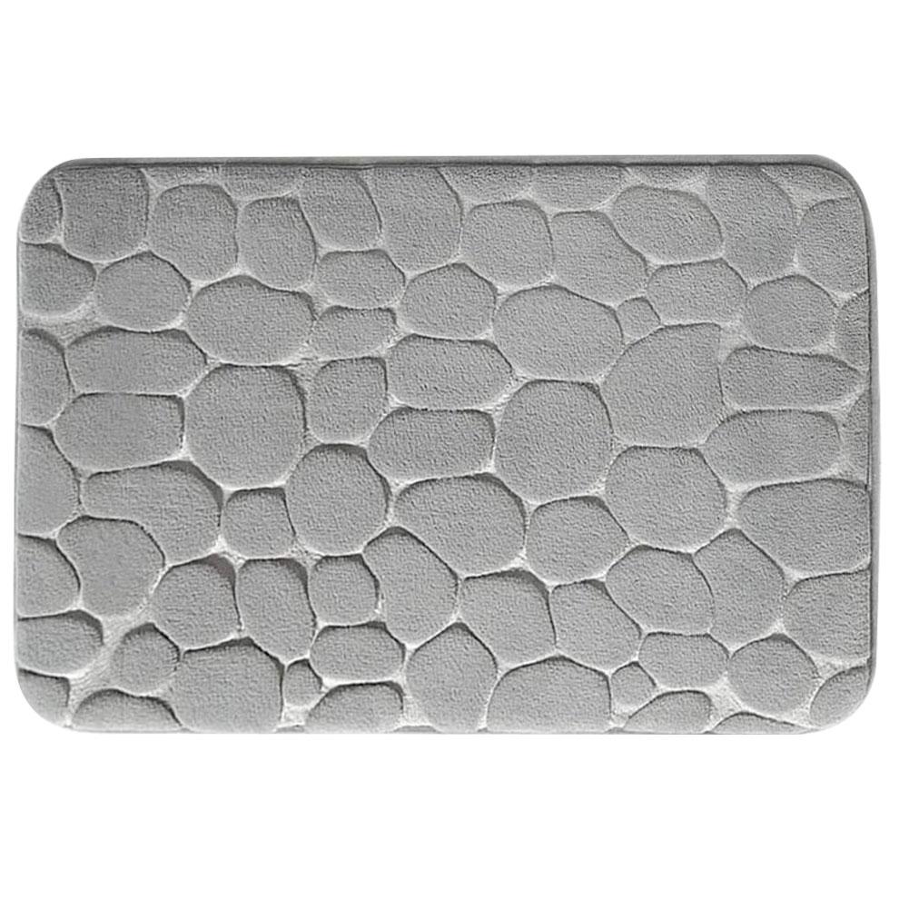 

3D нескользящий коврик для ванной комнаты с тиснением из булыжника, впитывающий воду коврик для ванной комнаты, коврик для двери в душевую, моющийся ковер, аксессуары для ванной 40X60cm серый