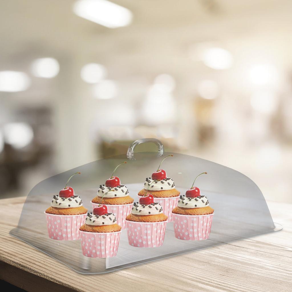 Transparent Bread Lid 42x33 Food Grade Safe Cover Sturdy Premium Material Protective Snack Dust Proof Plastic Kitchen Bar