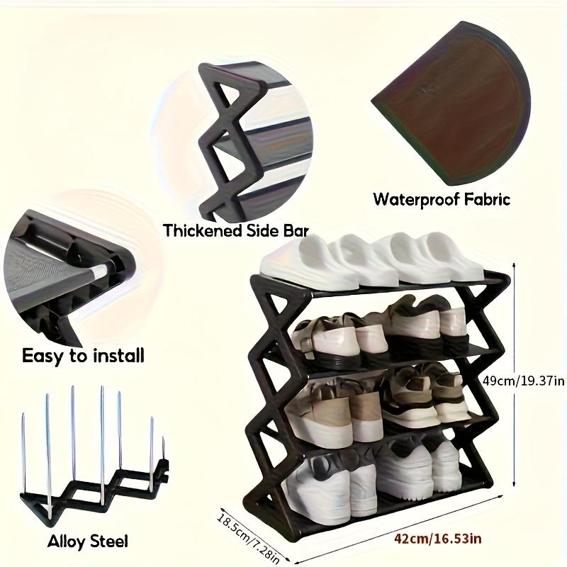 4-Tier Plastic Shoe Rack - Space-Saving, Easy Assembly, Durable Design | Suitable for Entryway and Bedroom|Shoe Storage