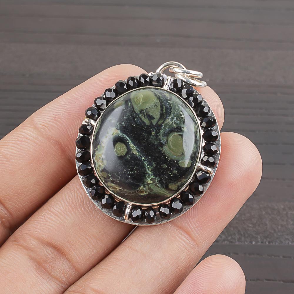 Natural Kambaba Jasper Gemstone 925 Sterling Silver Jewelry  Pendant 1.45  AJP-2038