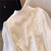 Chinese Style Women's Shirt Summer Vintage Embroidery Blouses Loose Long Sleeves Women Fashion Clothing