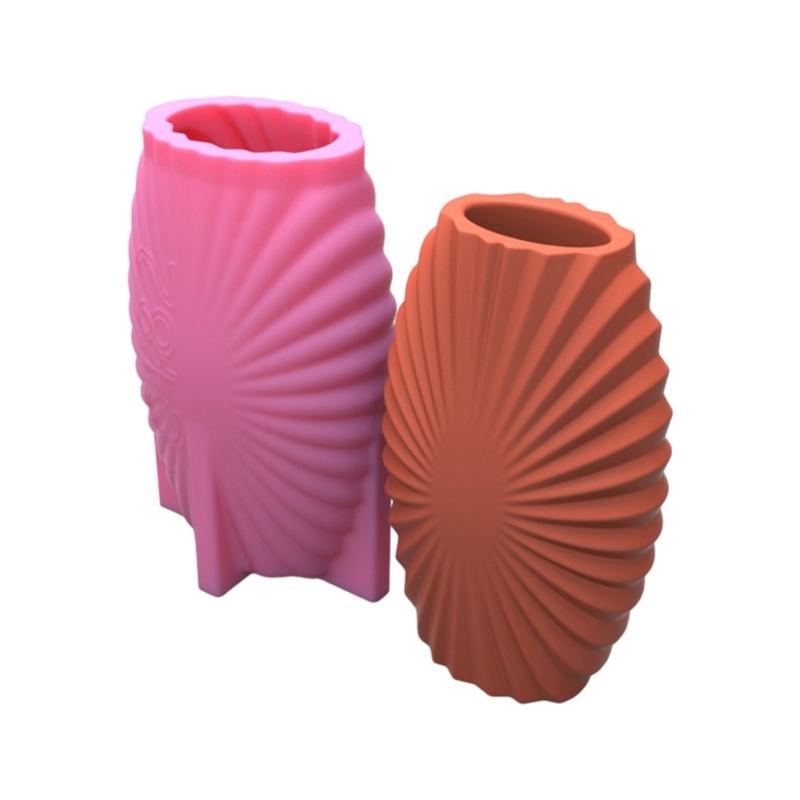 Geometric 3D Stripe Gypsum Silicone Molds Storage Box Mold for Making Succulent Plant Pot Flower Pot Candle Holder