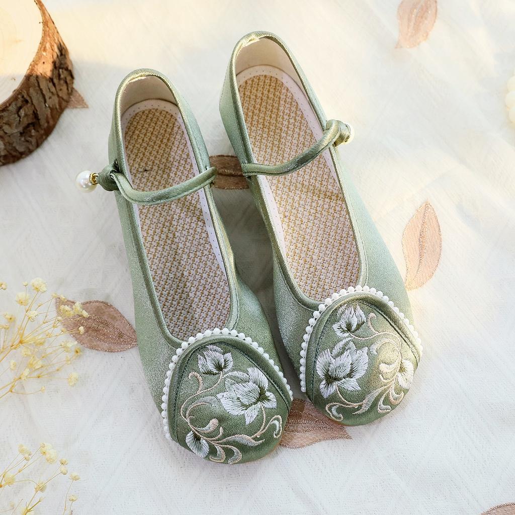 [Hanshuang] 2024 summer new products antique Hanfu shoes Han element inner height increase embroidered shoes Guofeng cheongsam women's shoes
