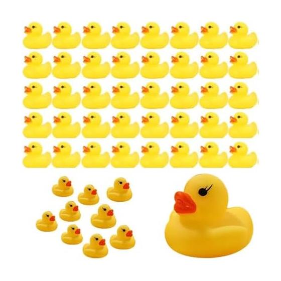 [Large capacity set of 50 pieces with fun sounds] AZNABLE Duck Bath Toy, Floating Duck, Piyo Piyo, Water Play with Sound, Bath, Pool Event, Summer