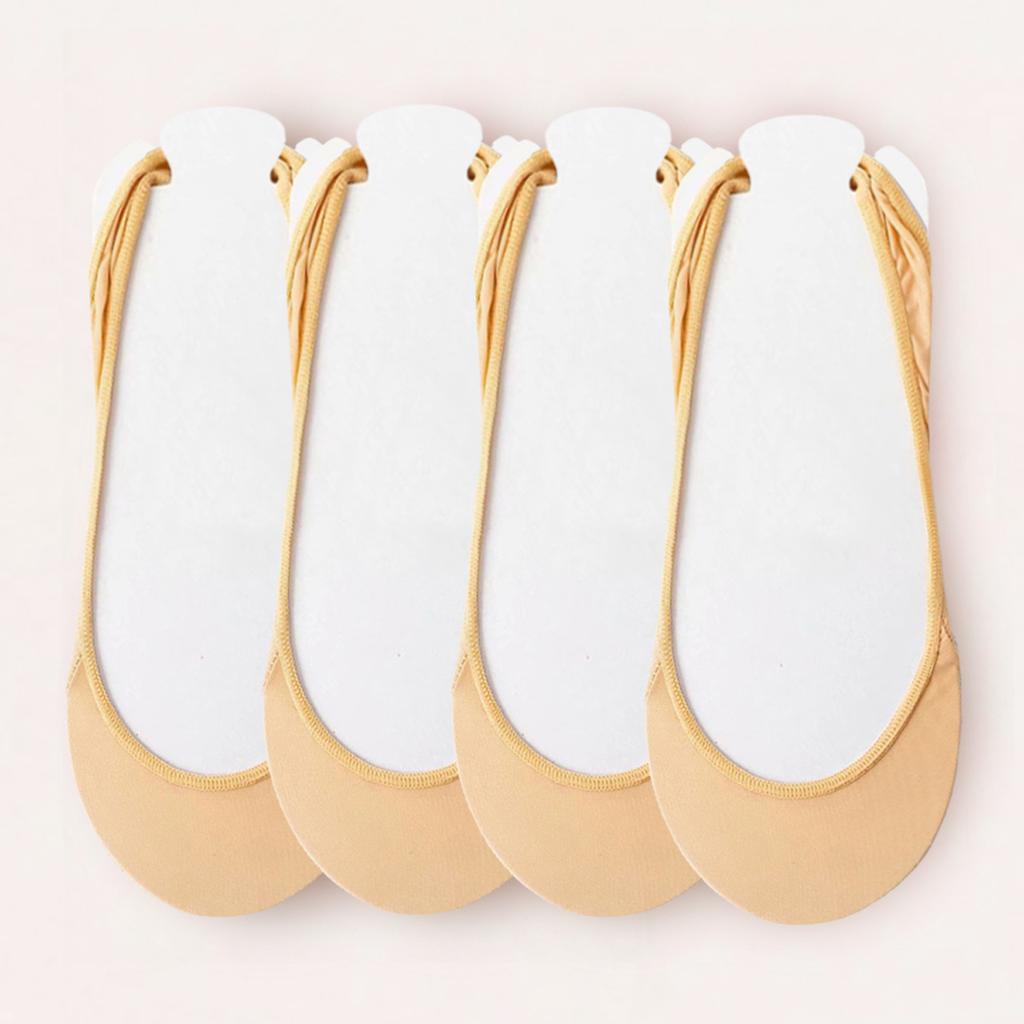 4 páry Dámské poloviční dlaň Slingback ponožky Pohodlné duté neviditelné podvazkové ponožky Letní tenké prodyšné ponožky Pantofle Žena
