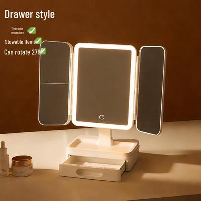 Oeny LED Portable Folding Makeup Mirror with Light