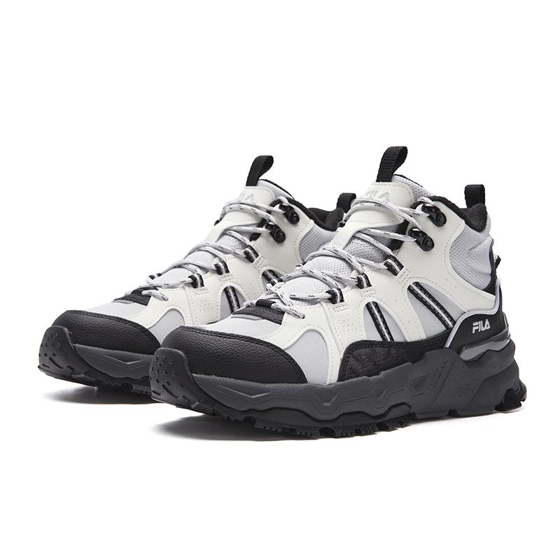 Fila Trek 1S Mid We Fleece Starry Sky Fashion Shock Absorption Durable Warmth Mid-Top Casual Shoes Women Sneaker Gray White F12W542121FTW