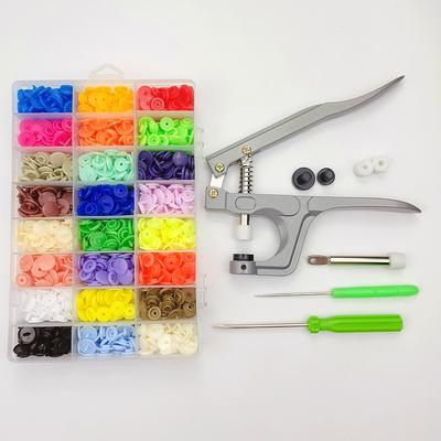 360 Sets T5 Plastik Druckknöpfe mit Druckknopfzange Werkzeugset & Organizer-Behältern, Einfaches Ersetzen von Druckknöpfen, DIY Familien Schneider