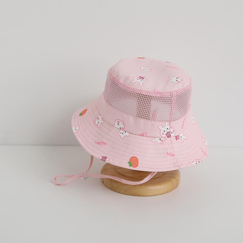 Weicher Netz-Kinder-Eimerhut Neuer Sommer Baby Junge Mädchen Dünner Sonnenhut Niedliches Cartoon-Tier Outdoor Kinder Fischerhut Anglerhut