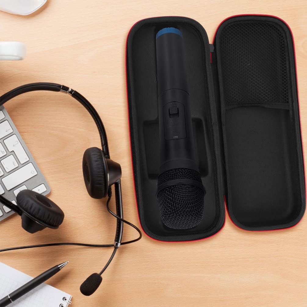 Iplusmile Pouzdro na mikrofon, Taška na mikrofon, Úložná taška na mikrofon, PU, Vodotěsné, Antivibrační, Černé