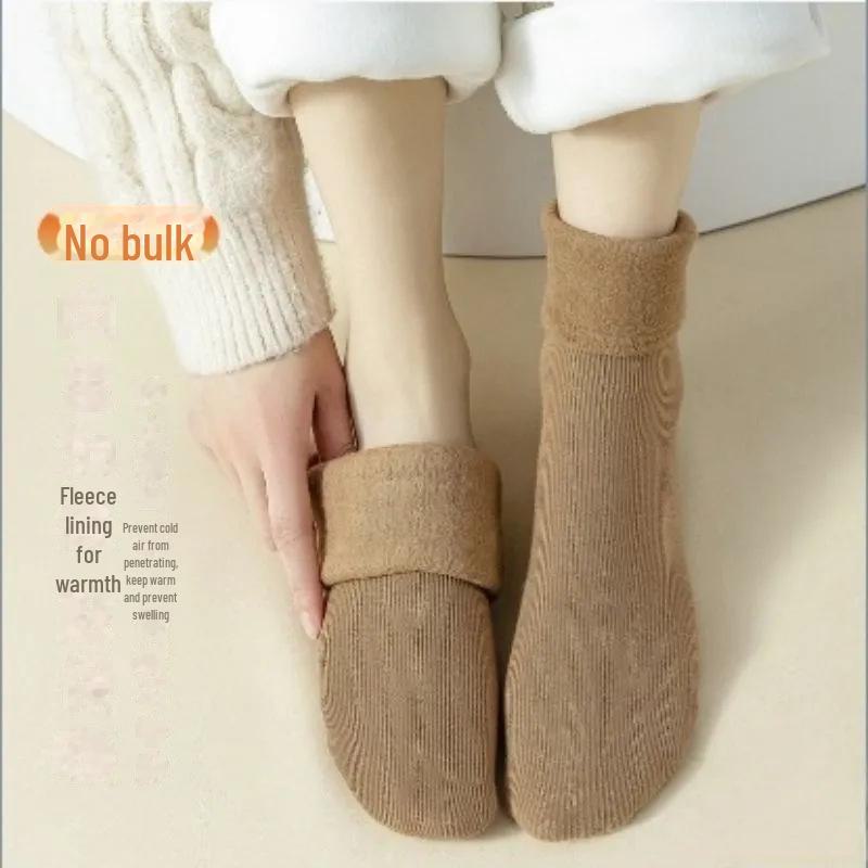 Women's Snow and Sleep Velvet-Lined Thick Warm Socks - Mid-Calf Autumn/Winter Cozy Footwear