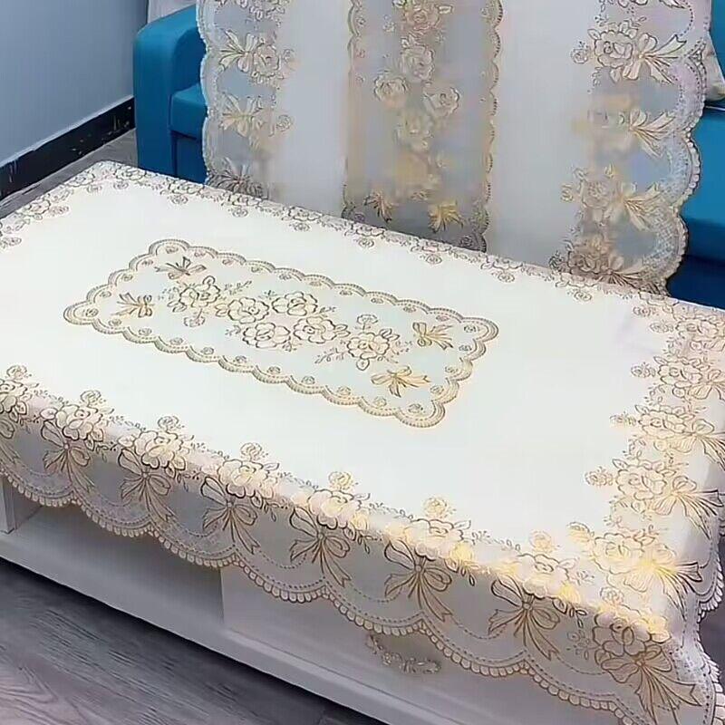 Waterproof, Heat-Resistant PVC Tablecloth - Oil-Proof, Wash-Free, European Style Rectangular Dining or Coffee Table Cover, Pastoral Design.