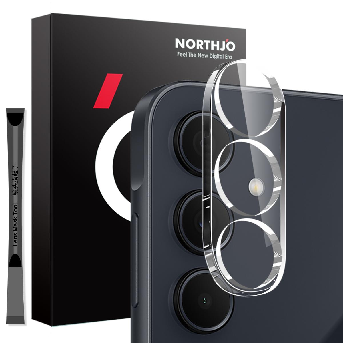 

NORTHJO For Samsung Galaxy A35 5G Camera Lens Protector Tempered Glass HD Clear 3D Full Coverage Type A