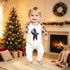 Family Matching Christmas Print Long Sleeve Neck Set with Pants for Kids and Adults