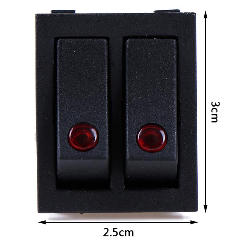 1PCS Rocker switch belt cat-eye switch two gang switch double switch