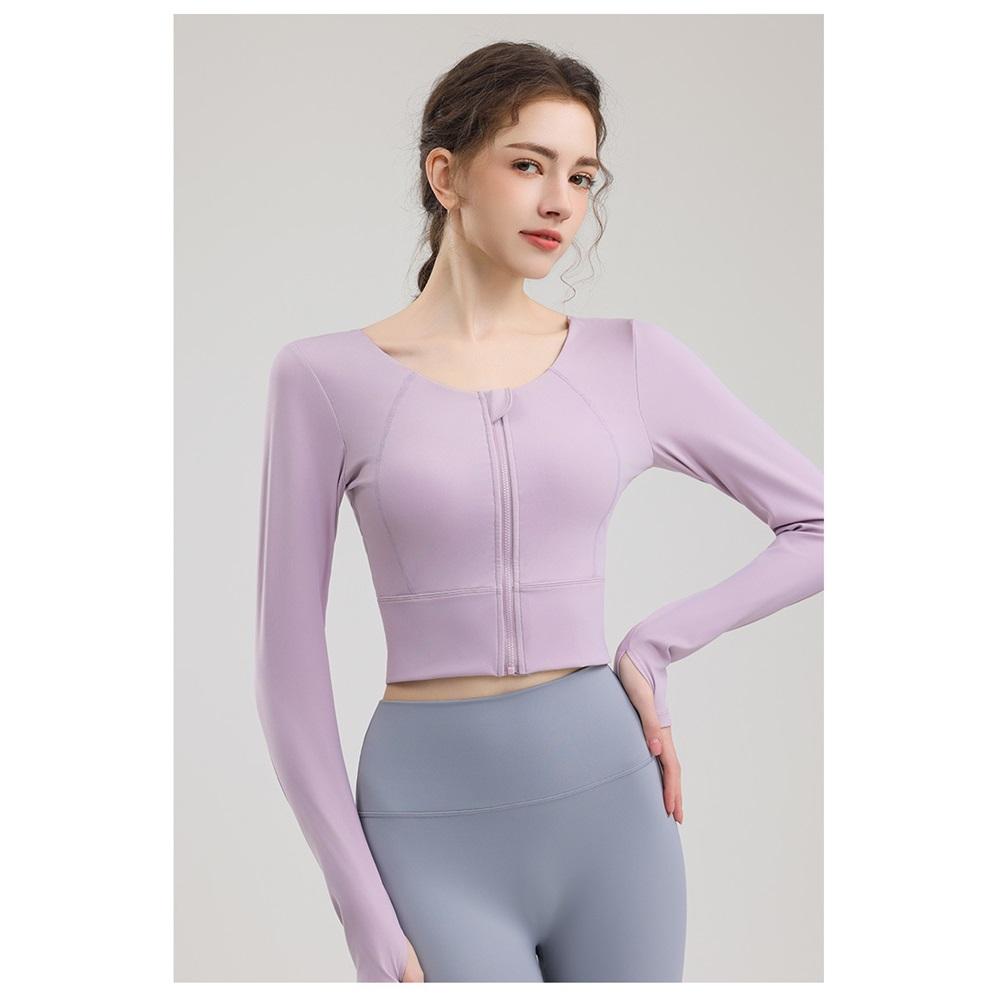 Yoga Clothes With Chest Pads, Tops, Women's High-end Fitness Clothes, Sports Cycling, Pilates Training, Beautiful Back, Long Sleeves