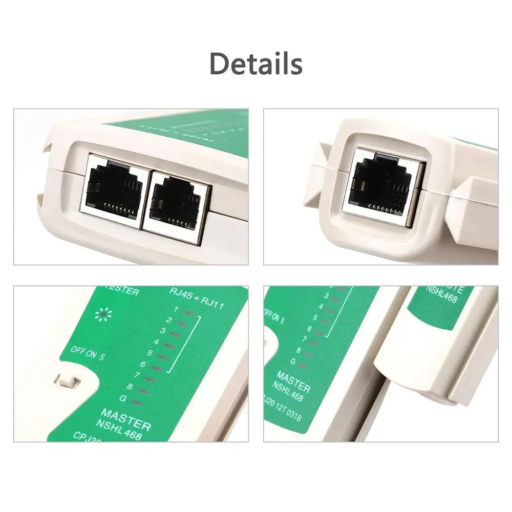 Network Cable Tester RJ45 Ethernet Cable Tester Lan Test Tool for Cat5 Cat6 CAT7 8P 6P LAN Cable and RJ11 Telephone Cable