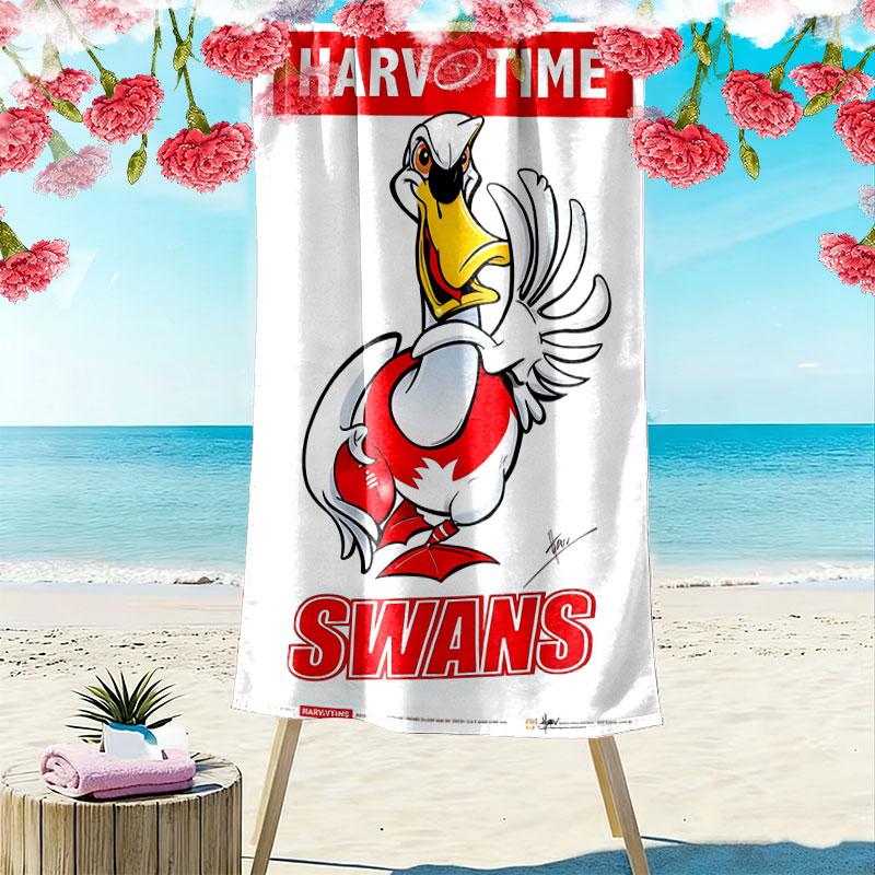 Sydney Swans Pride Print Beach Towel, Large Soft Quick Dry Towel for Beach Camping Swimming