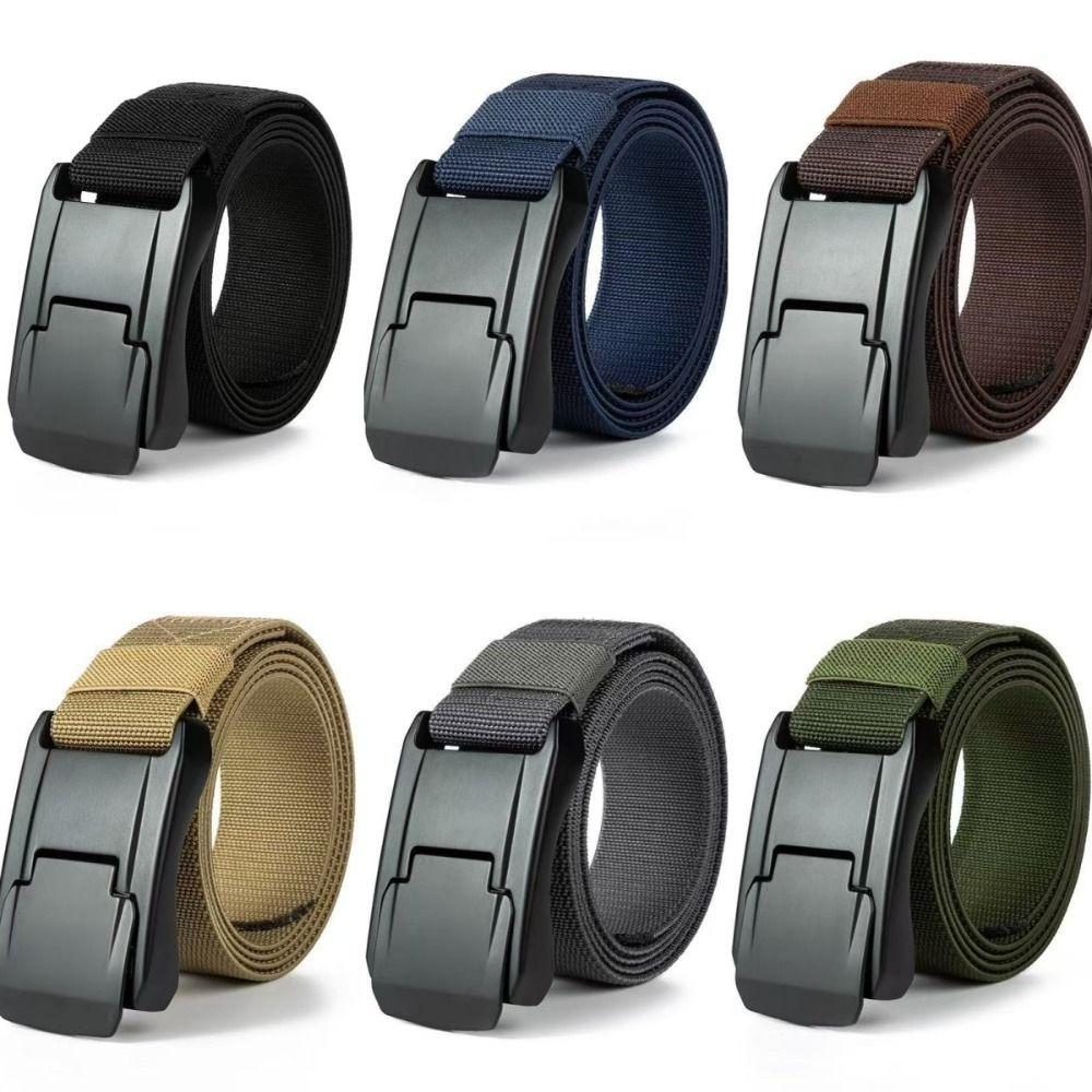 Heavy Duty Men's Stretch Belt Hard Quick Release Buckle Training Pants Belt  Outdoor