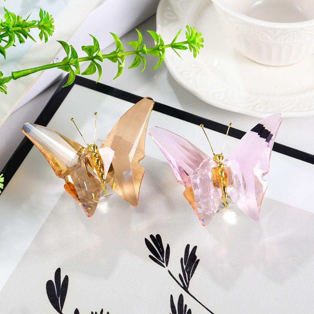 Color Butterfly Butterfly Ornaments Shimmering Finish Crystal Butterfly Craft Desk Decoration