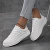 Plus Size White Skate Shoes for Women - Stylish, Breathable, Lightweight, Easy-to-Match Casual High School Sports Shoes, Korean Style.