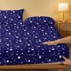 1 Proste Nowoczesne Drukowane Matowe Prześcieradło z Gumką w Gwiaździsty Wzór, Drukowana Nakładka na Łóżko do Sypialni, Pościel (Z wyłączeniem poszewek na poduszki)